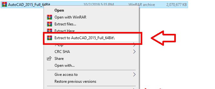 giải nén bộ cài autocad 2015