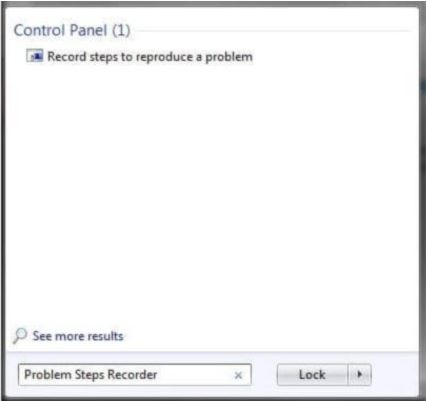 Mở Steps Recorder để quay màn hình 