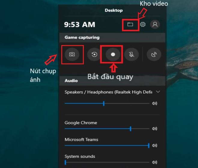 Cách quay màn hình máy tính Win 10 bằng Game bar