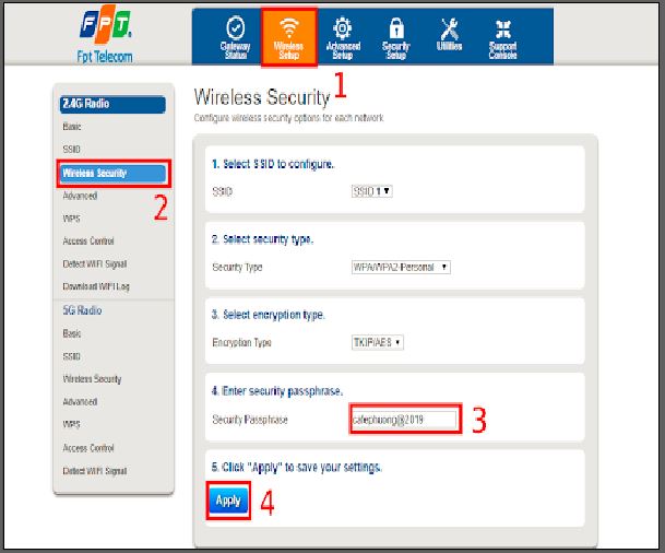 hướng dẫn Cách đổi pass wifi FPT bằng máy tính hướng dẫn Cách đổi pass wifi FPT bằng máy tính