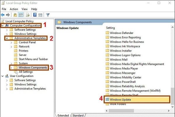 tắt update win 10 bằng Local Group Policy Editor tắt update win 10 bằng Local Group Policy Editor