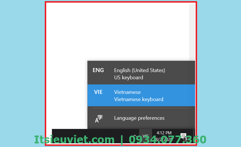 Chỉnh ngôn từ gõ về Vietnamese/Vietnamese keyboard