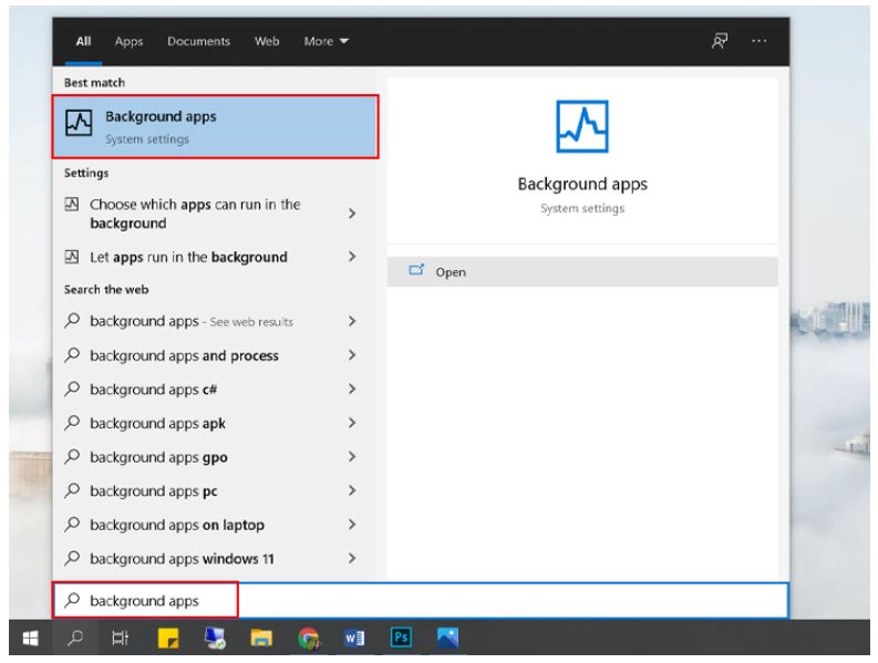 Tắt cá ứng dụng không cần thiết