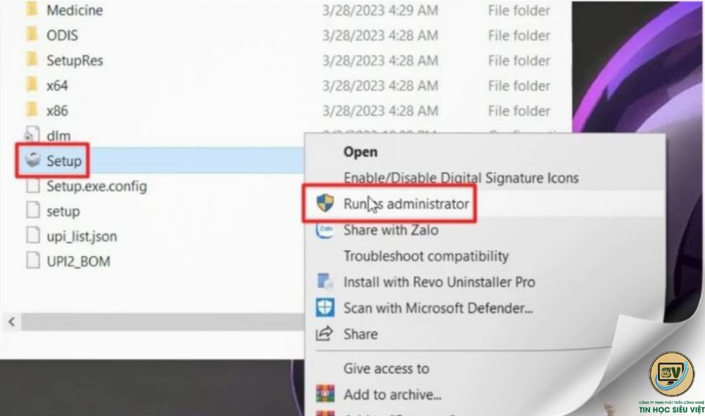 Chạy file setup Autodesk autocad 2024 dưới quyền admin