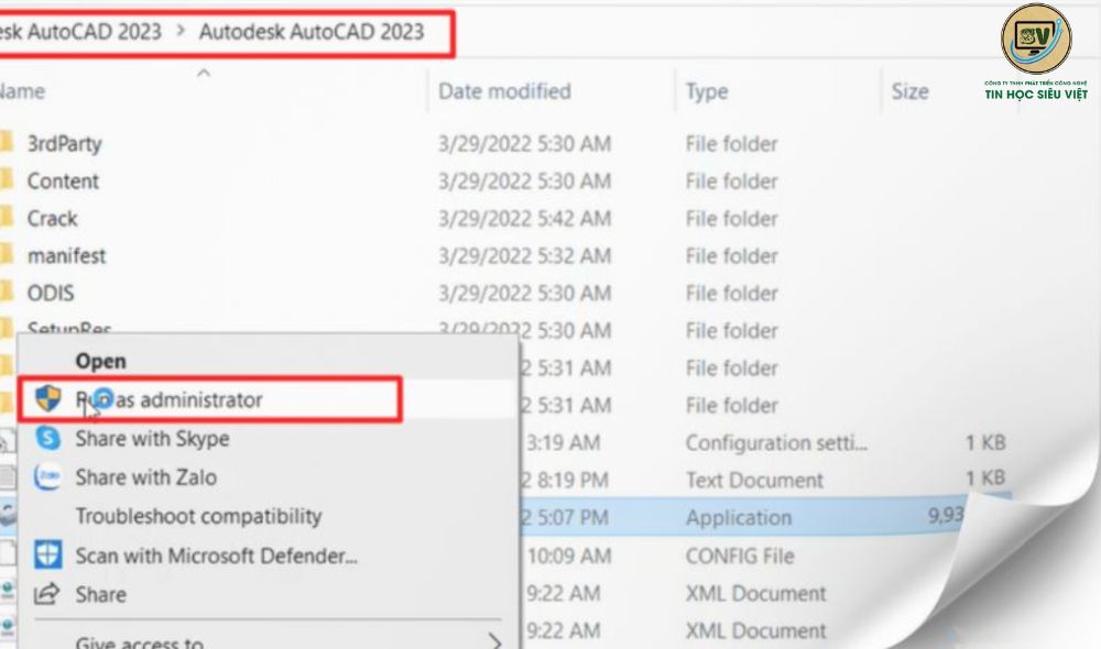 Chạy file setup AutoDesk Auocad 2023 dưới quyền admin