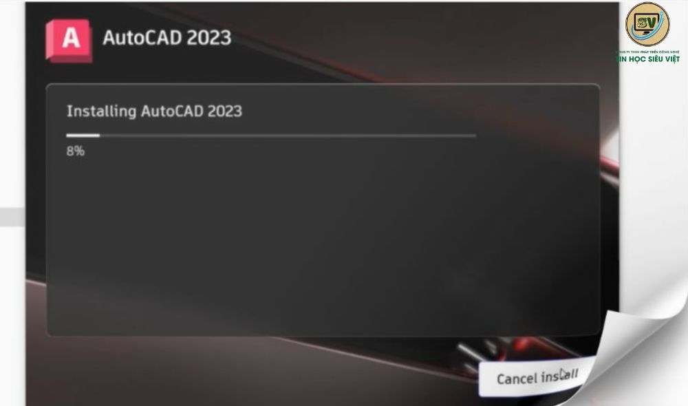 Đợi cài đặt AutoDesk Auocad 2023