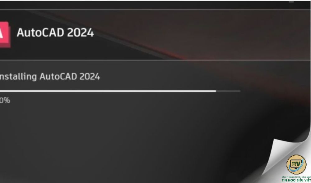 Đợi cài đặt Autodesk autocad 2024